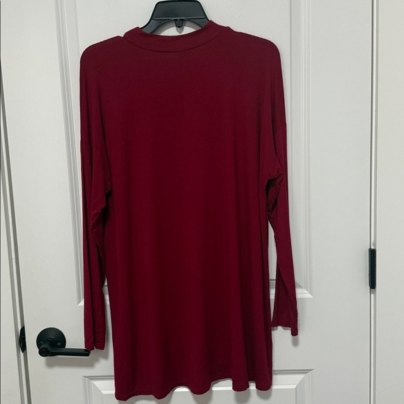 Eileen Fisher Women’s Mock T-Neck Tunic-Lightweight Top Jersey Red-Size Petite M - Picture 6 of 6
